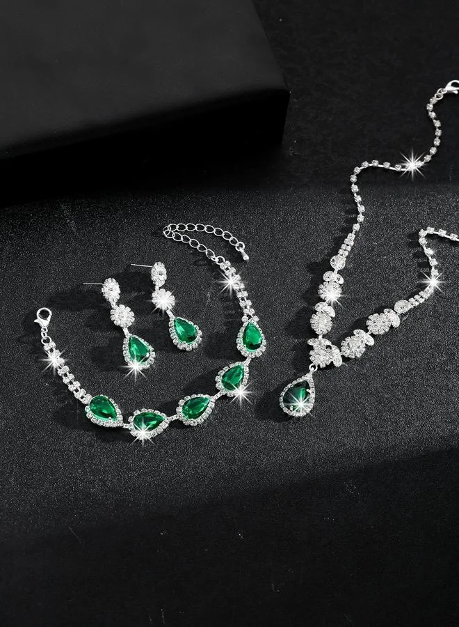 Take Two  3-Piece Embellished Necklace, Bracelet And Earrings Jewelry Set for Women | Best Price UAE